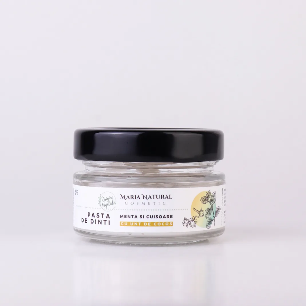 Pastă de dinți naturală cu mentă și cuișoare, fără fluor