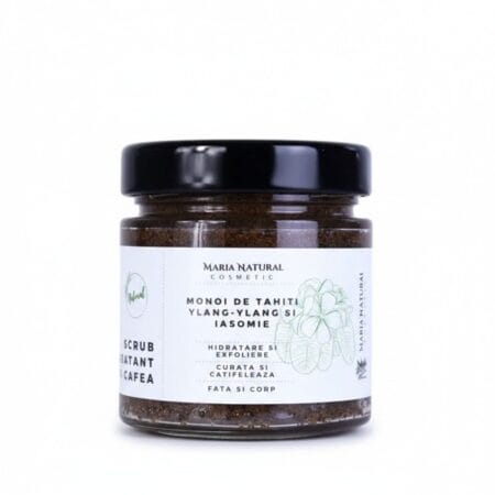 Scrub hidratant de corp cu zahar si cafea monoi de tahiti , iasomie si ylang - ylang