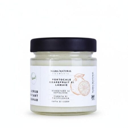 Scrub delicat hidratant de corp cu zahar portocale, grapefruit si lamaie