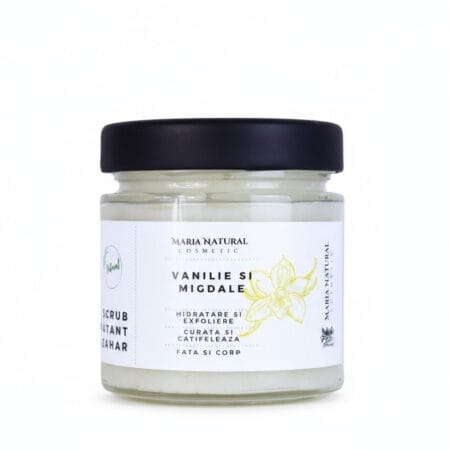 Scrub delicat hidratant de corp cu zahar vanilie si migdale